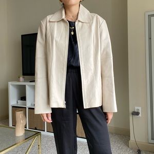 Vintage leather bomber jacket